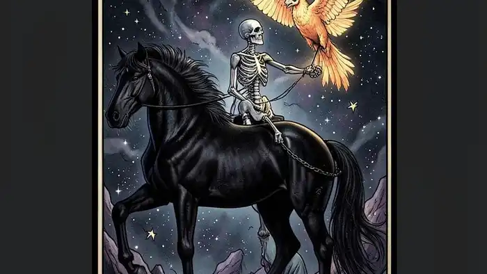 Смерть мысли таро — иллюстрация карты Смерть с символикой трансформации