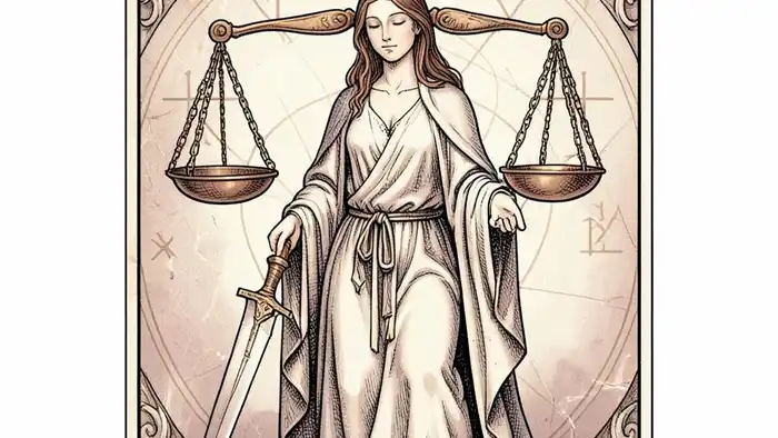 Справедливость таро карта символ баланса и философского смысла