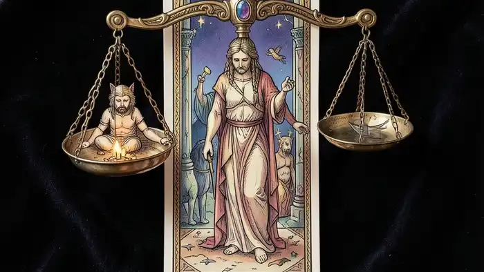 Справедливость в работе таро — изображение карт с весами и архетипами