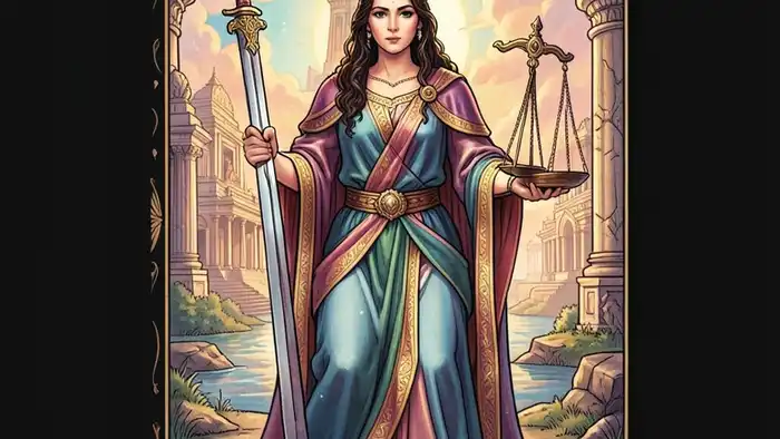 Справедливость карта Таро символика и баланс