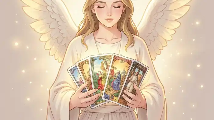 Таро «ангел‑хранитель» — изображение ангела‑хранителя с колодой Таро