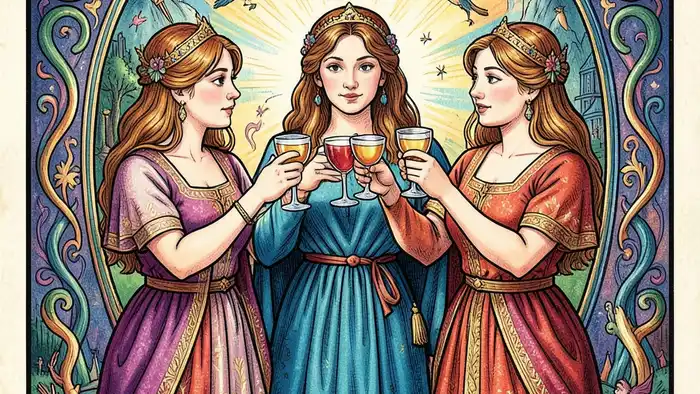 Тройка Кубков изображение карты Таро