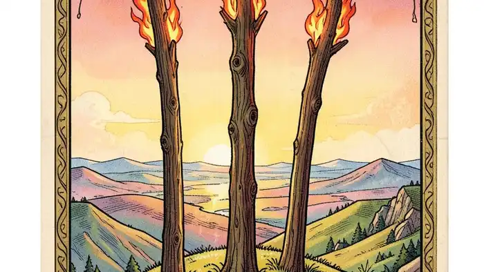 Тройка Жезлов карта Таро, символика чувств и роста