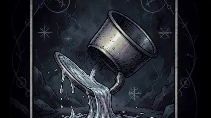 Туз Кубков перевернутая таро иллюстрация