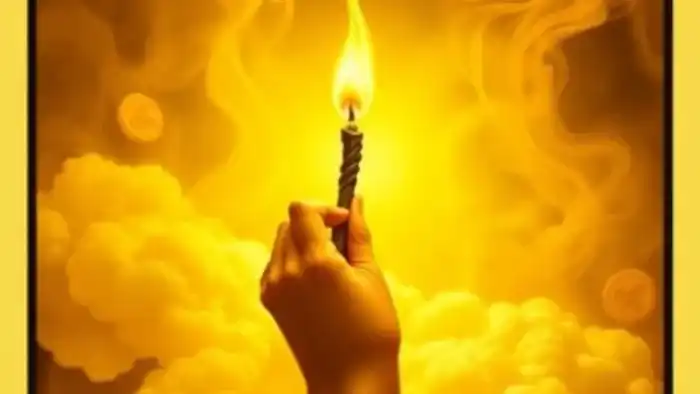 Туз Жезлов Таро - рука с горящим жезлом как символ финансовой инициативы и возможностей