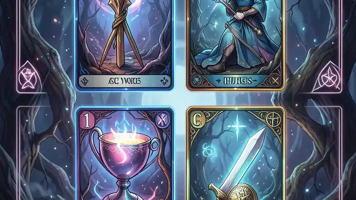 тузы в раскладе — изображение четырёх тузов в раскладе кельтский крест