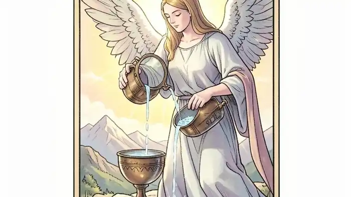 Умеренность архетип таро — карта Таро с ангелом, льющим воду, символ баланса