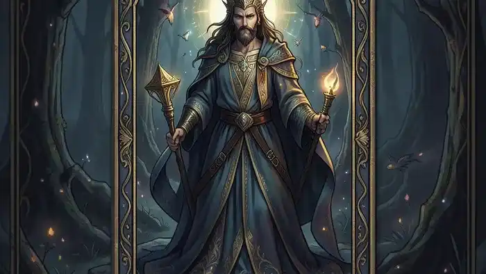 Аркан Умеренность Таро — ангел совершает алхимическое смешение вод, символ гармонии и трансформации