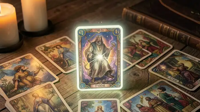 уточняющая карта таро – изображение расклада с подсвеченной картой