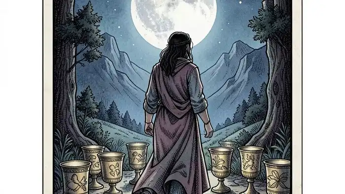 Восьмерка Кубков предостережение таро изображение карты