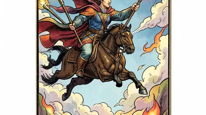 Восьмерка Жезлов карта Таро изображение