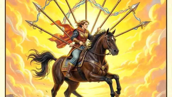 Восьмерка Жезлов карта Таро изображение