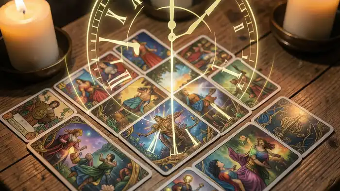 временные рамки в раскладе изображение таро с часами