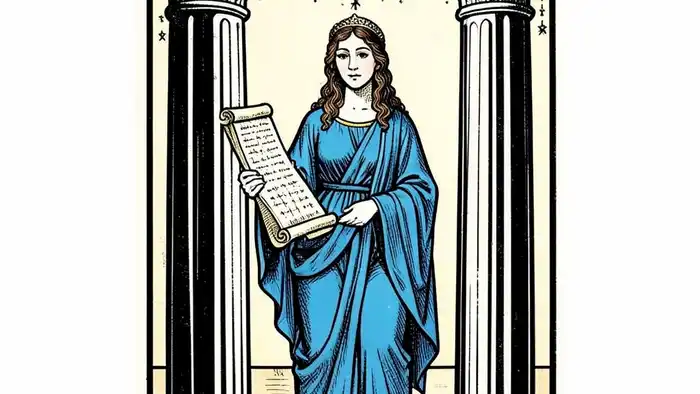 Жрица ситуация таро — изображение карты с символикой