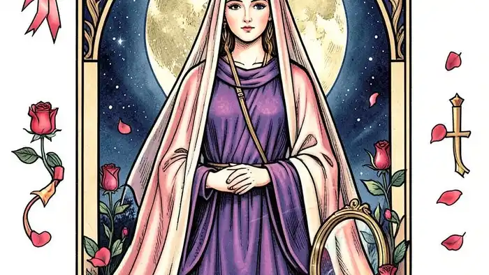 Жрица таро на любовь — символический образ карты с лунным светом и элементами любви