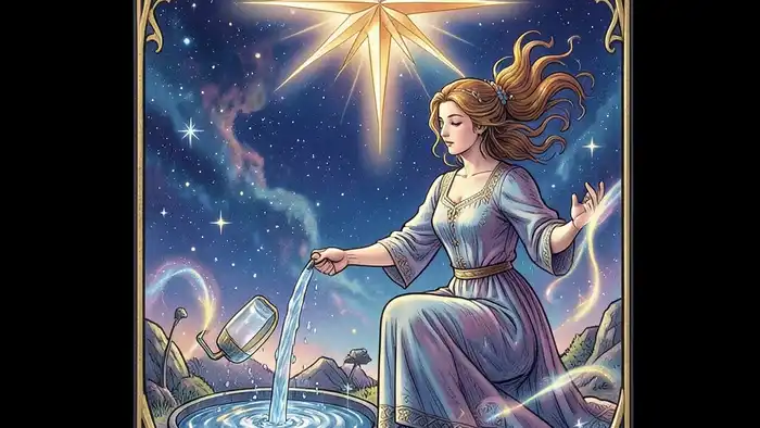 Звезда совет таро — изображение карты с символикой свет и воды